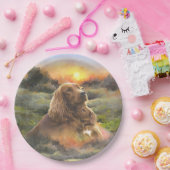 Ierse setter met puppy papieren bordje (Feest)