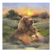 Ierse setter met puppy perfect poster (Voorkant)