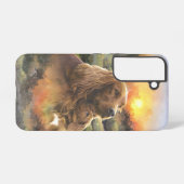 Ierse setter met puppy samsung galaxy hoesje (Achterkant horizontaal)