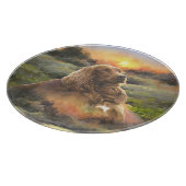 Ierse setter met puppy snijplank (Hoek)