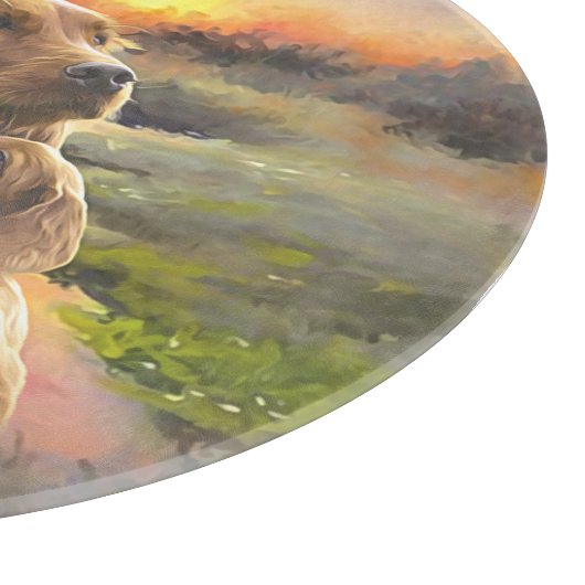 Ierse setter met puppy snijplank (Hoek)