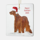 Ierse setter met sinterklaas Pet Keramisch Ornament (Links)
