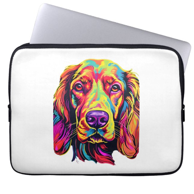 Ierse Setter Neon Design Laptop Sleeve (Voorkant)