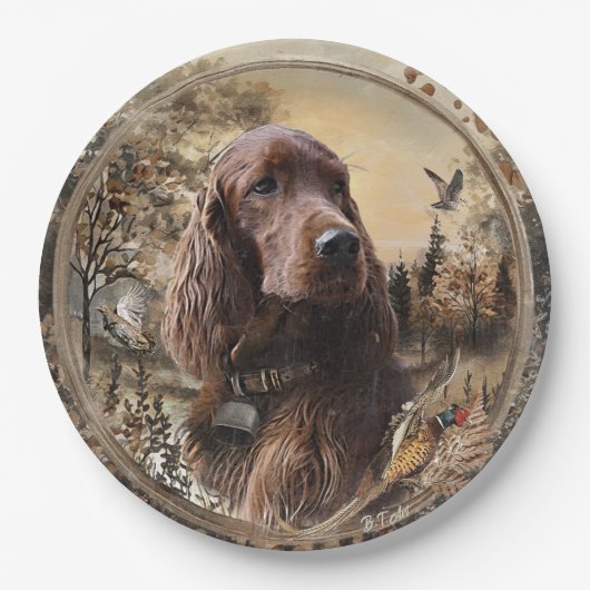 Ierse Setter Papieren Bordje (Voorkant)