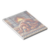 Ierse Setter Puppy Slapen bij een warme open haard Notitieblok (Schuin)