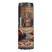 Ierse Setter Puppy Slapen bij een warme open haard Thermosbeker (Achterkant)