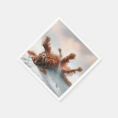 Ierse Setter Rol in Sneeuw Servet (Hoek)