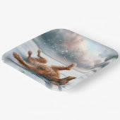 Ierse Setter rolt in de sneeuw Papieren Bordje (Gebogen)