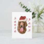 Ierse Setter Santa Paws Feestdagenkaart (Staand voorkant)