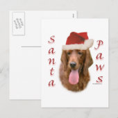 Ierse Setter Santa Paws Feestdagenkaart (Voorkant / Achterkant)
