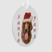 Ierse Setter Santa Paws Ornament (voorkant)