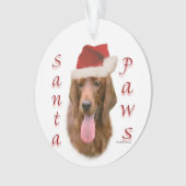 Ierse Setter Santa Paws Ornament (voorkant)