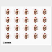 Ierse Setter Santa Paws Ronde Sticker (Vel)