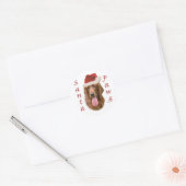 Ierse Setter Santa Paws Ronde Sticker (Envelop)