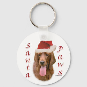 Ierse Setter Santa Paws Sleutelhanger