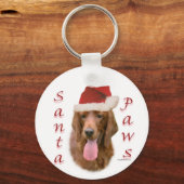 Ierse Setter Santa Paws Sleutelhanger (Achterkant)