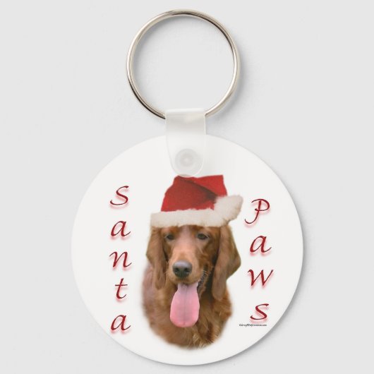 Ierse Setter Santa Paws Sleutelhanger (Achterkant)