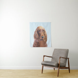 Ierse Setter Schilderij - Mooie Originele Honden K Wandkleed