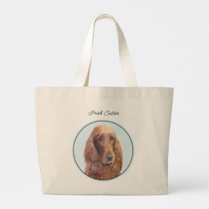 Ierse Setter Schilderij Rood Schattige Originele H Grote Tote Bag