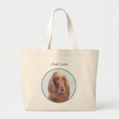 Ierse Setter Schilderij Rood Schattige Originele H Grote Tote Bag (Voorkant)