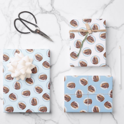 Ierse Setter Schilderij Rood Schattige Originele H Inpakpapier Vel (Voorkant)