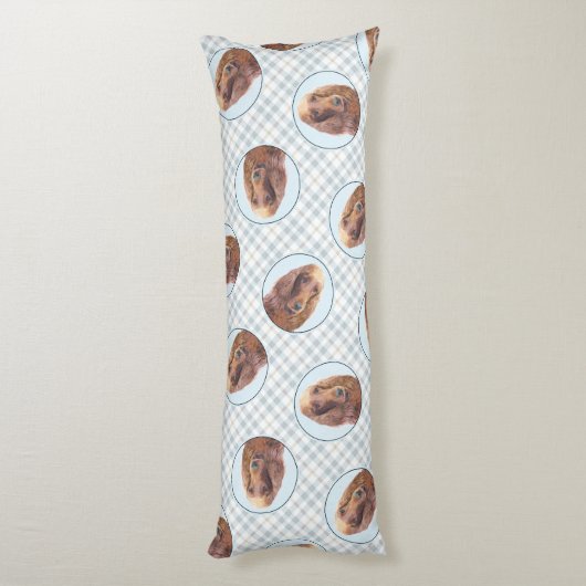 Ierse Setter Schilderij Rood Schattige Originele H Lichaamskussen (Achterkant (Verticaal))