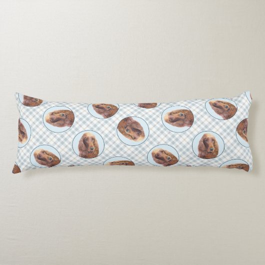 Ierse Setter Schilderij Rood Schattige Originele H Lichaamskussen (Voorkant)