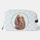 Ierse Setter Schilderij Rood Schattige Originele H Toilettasje (Achterkant)