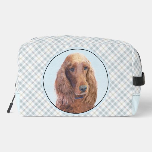 Ierse Setter Schilderij Rood Schattige Originele H Toilettasje (Achterkant)