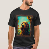 Ierse setter schilderij zonnebloem moeder vrouwen  t-shirt (Voorkant)