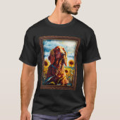 Ierse setter schilderij zonnebloem moeder vrouwen  t-shirt (Voorkant)