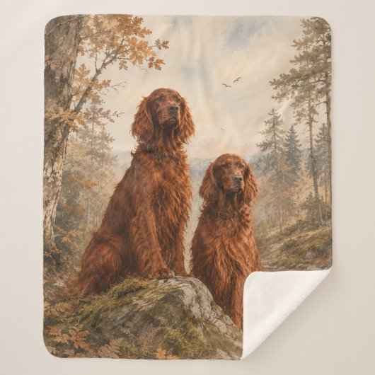Ierse Setter Sherpa Deken (Voorkant)