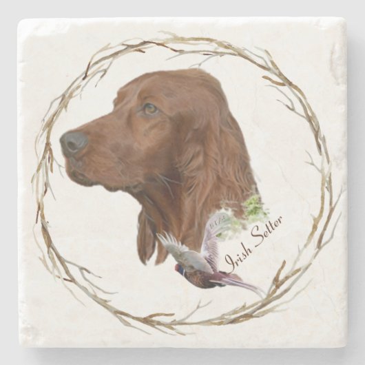 Ierse Setter      Stenen Onderzetter (Voorkant)
