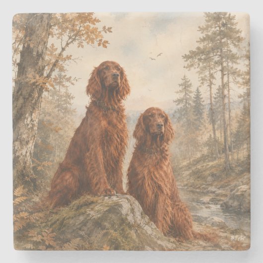 Ierse Setter Stenen Onderzetter (Voorkant)