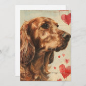 Ierse setter vintage Valentijnsdag  Feestdagenkaart (Voorkant / Achterkant)