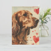 Ierse setter vintage Valentijnsdag  Feestdagenkaart (Staand voorkant)