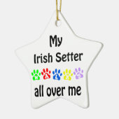 Ierse setter wandelingen ontwerp keramisch ornament (Links)