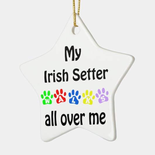 Ierse setter wandelingen ontwerp keramisch ornament (Links)