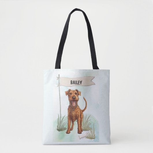 Ierse Setter Waterverf Gepersonaliseerde Hond Tote Bag (Voorkant)