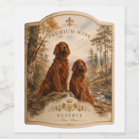 Ierse Setter Wijn Etiket (Enkel label)