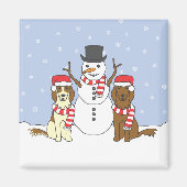 Ierse Setters en Snowman Magneet (Voorkant)