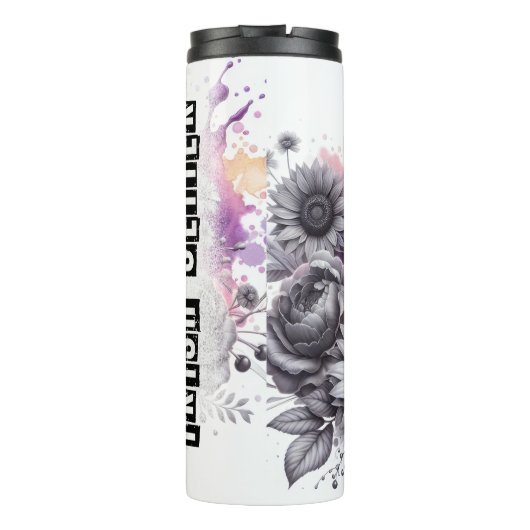 Ierse Setter's Grayscale Garden Glee Thermosbeker (Achterkant)