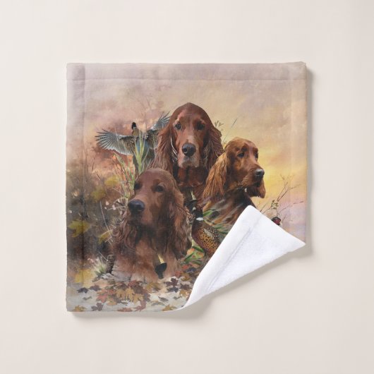 Ierse Setters met fazanten - Passion Hunt Bad Handdoek (Wasdoekje)
