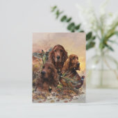 Ierse Setters met fazanten - Passion Hunt Feestdagenkaart (Staand voorkant)