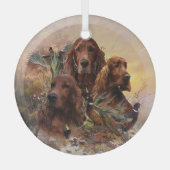 Ierse Setters met fazanten - Passion Hunt Glas Ornament (Voorkant)