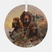 Ierse Setters met fazanten - Passion Hunt Glas Ornament (Achterkant)