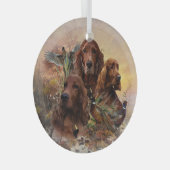 Ierse Setters met fazanten - Passion Hunt Glas Ornament (Voorkant Rechts)