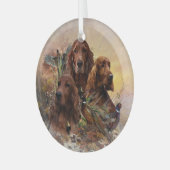 Ierse Setters met fazanten - Passion Hunt Glas Ornament (Voorkant links)
