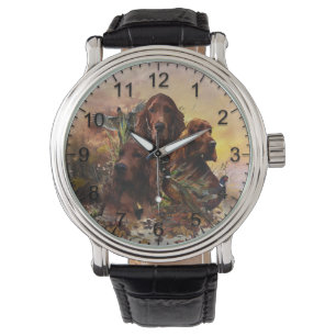 Ierse Setters met fazanten - Passion Hunt Horloge