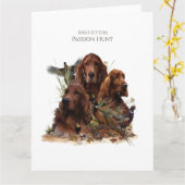 Ierse Setters met fazanten - Passion Hunt Kaart (Gele Bloem)